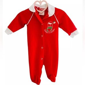 Vintage 1980's Playskool Santa's Lil Helper Baby Christmas Sleeper Size: 0-3 MO